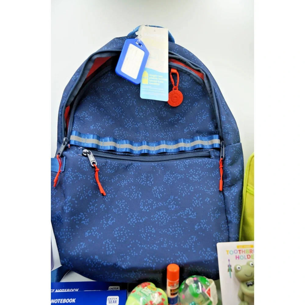 EcoTech Navy Backpack + Fulton Lunchbox School Supplies‎ Bundle Back to School